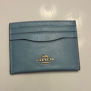 Coach Light Blue Leather Card Holder